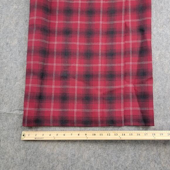 Liz Claiborne Y2K 100% Wool Plaid Maxi Wrap Skirt Size 8 Petite Red Academia - Picture 5 of 13